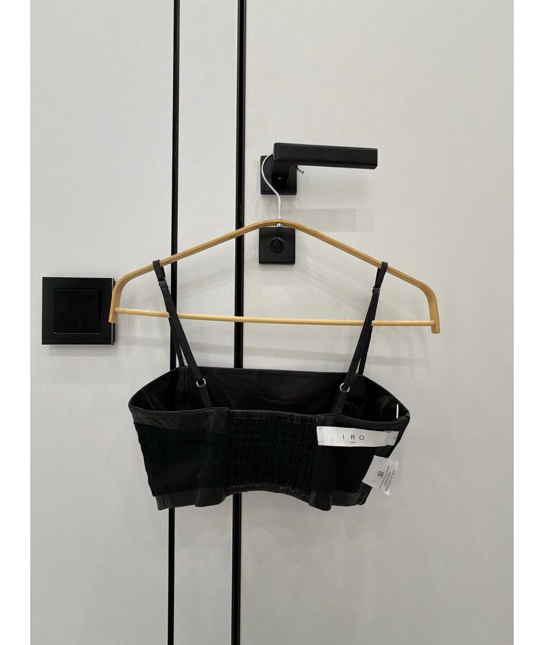 IRO Черная кожаная майка, фото 3