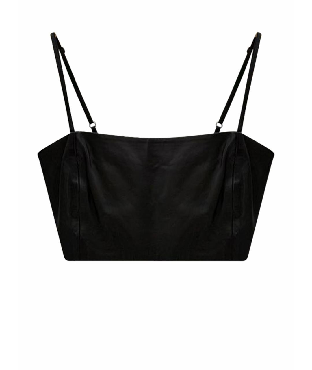 IRO Черная кожаная майка, фото 1