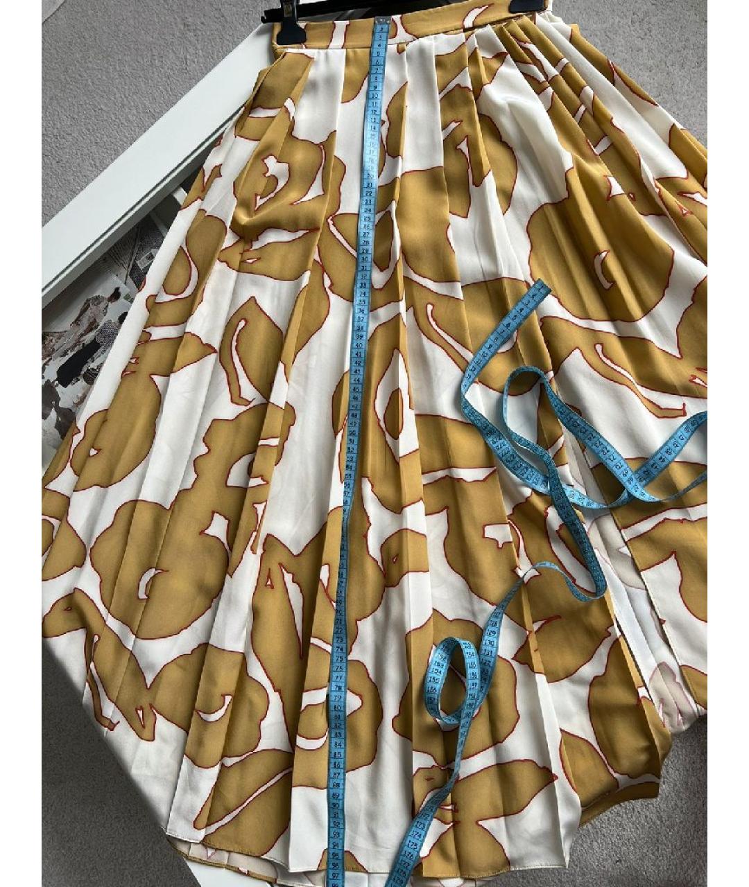 LORO PIANA Бежевая шелковая юбка миди, фото 6