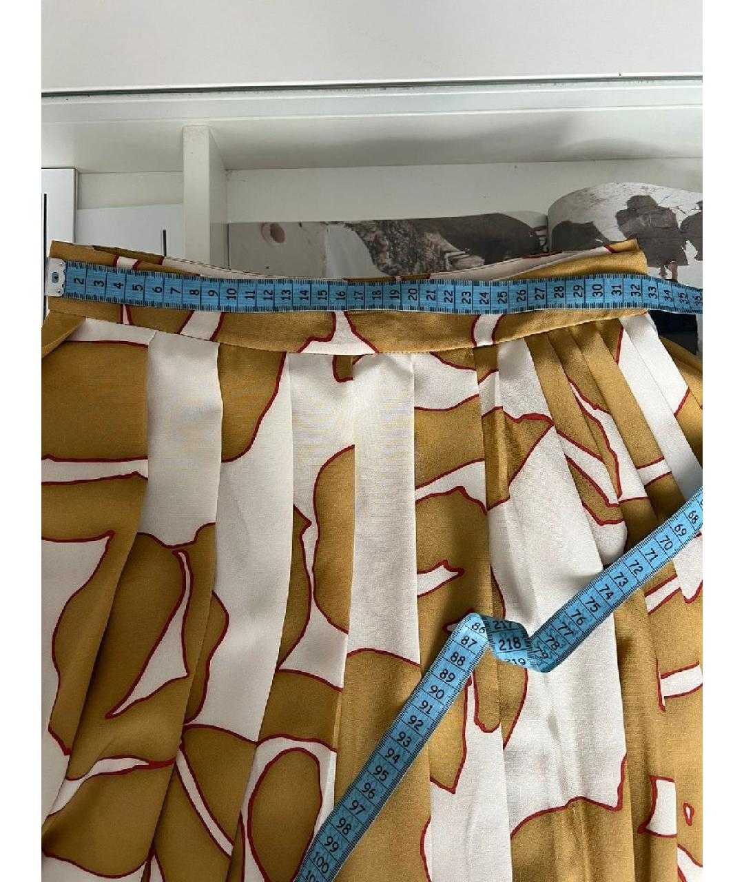 LORO PIANA Бежевая шелковая юбка миди, фото 3