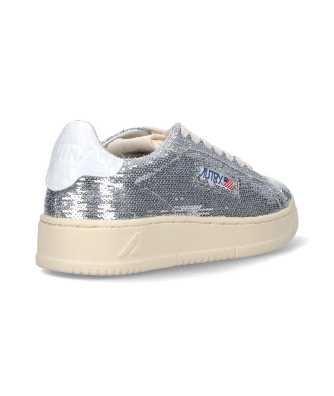 AUTRY Серебряные синтетические кроссовки, фото 4