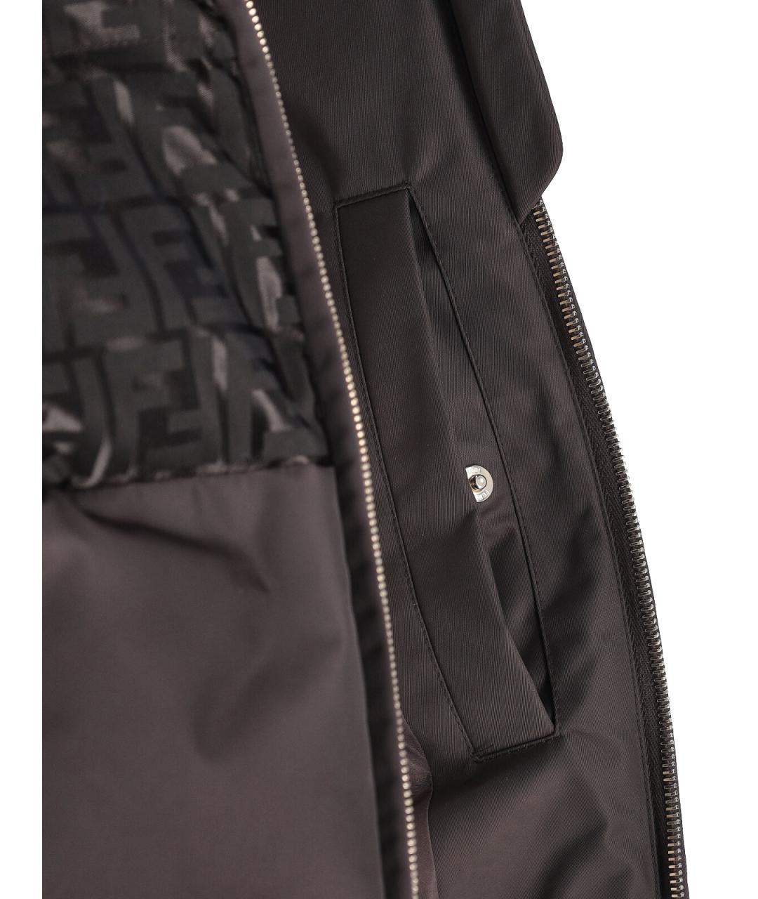 FENDI Коричневая полиамидовая куртка, фото 5