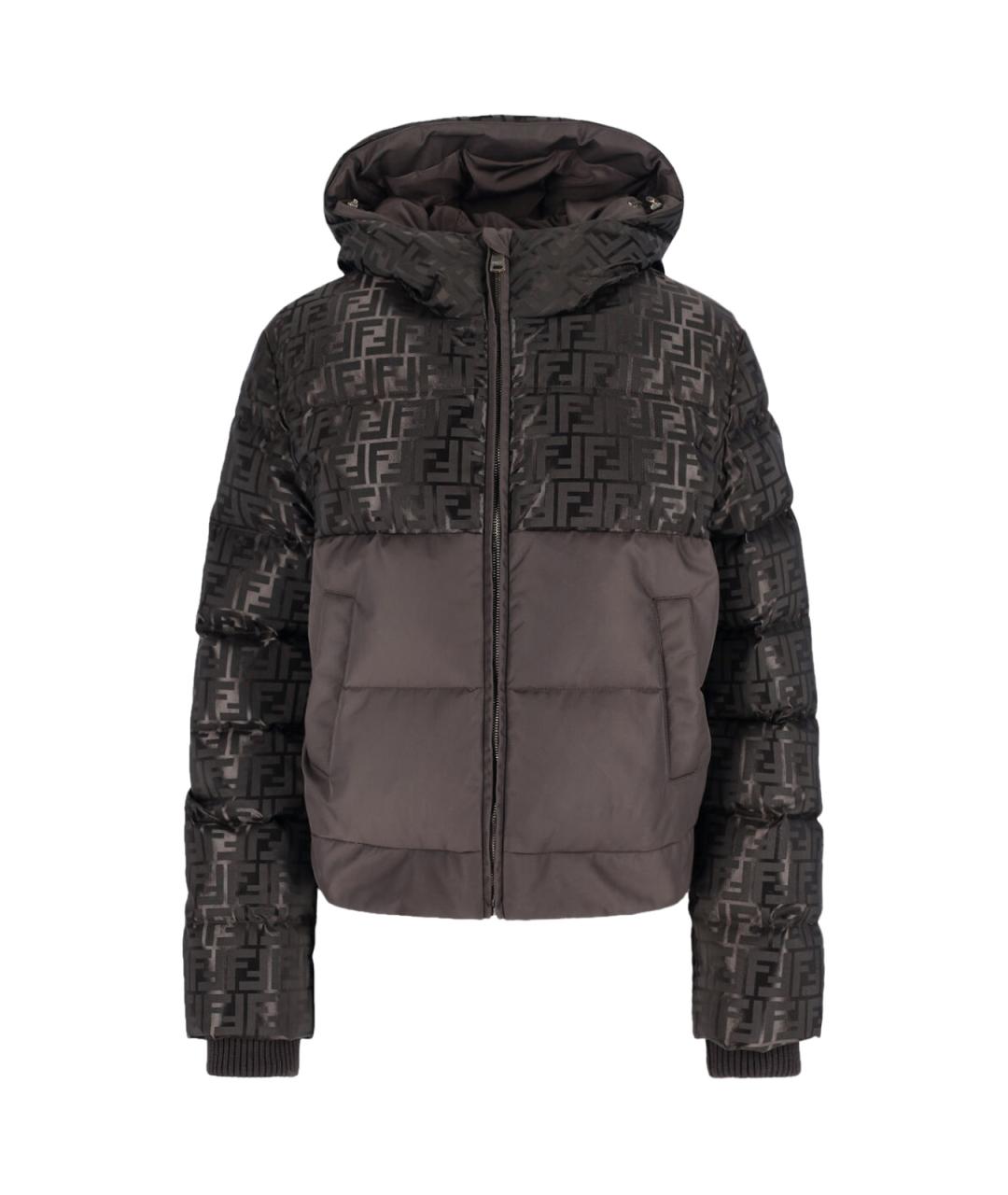 FENDI Коричневая полиамидовая куртка, фото 1