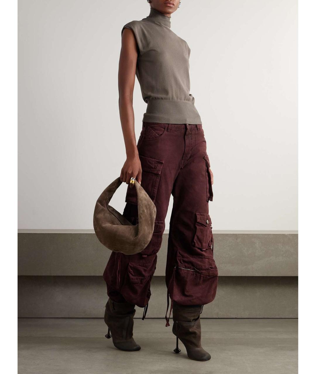 LOEWE Коричневые замшевые ботильоны, фото 8