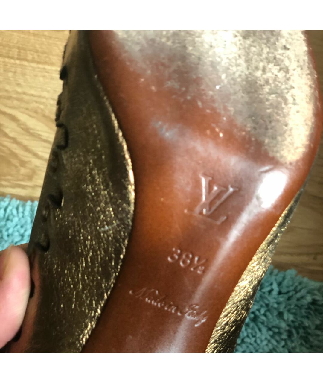 LOUIS VUITTON Коричневые кожаные туфли, фото 5