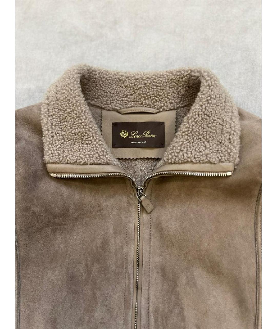 LORO PIANA Бежевая меховая дубленка, фото 4