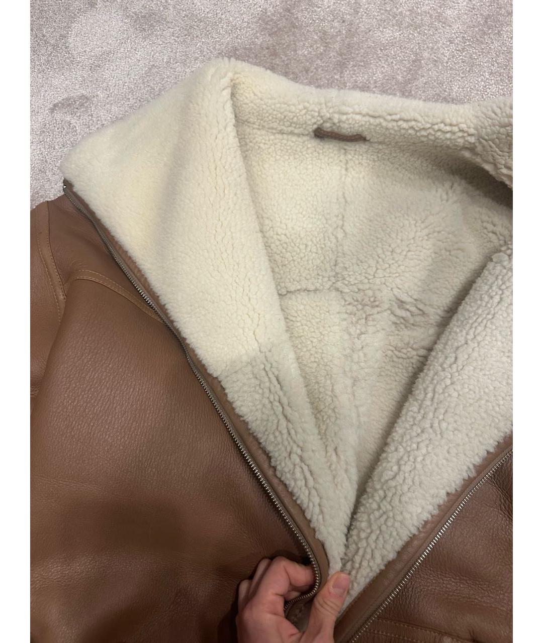 TOTEME Коричневая кожаная дубленка, фото 4