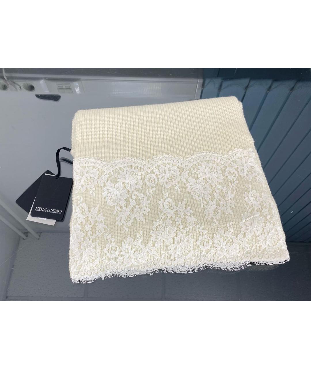 ERMANNO SCERVINO Белый шерстяной шарф, фото 2