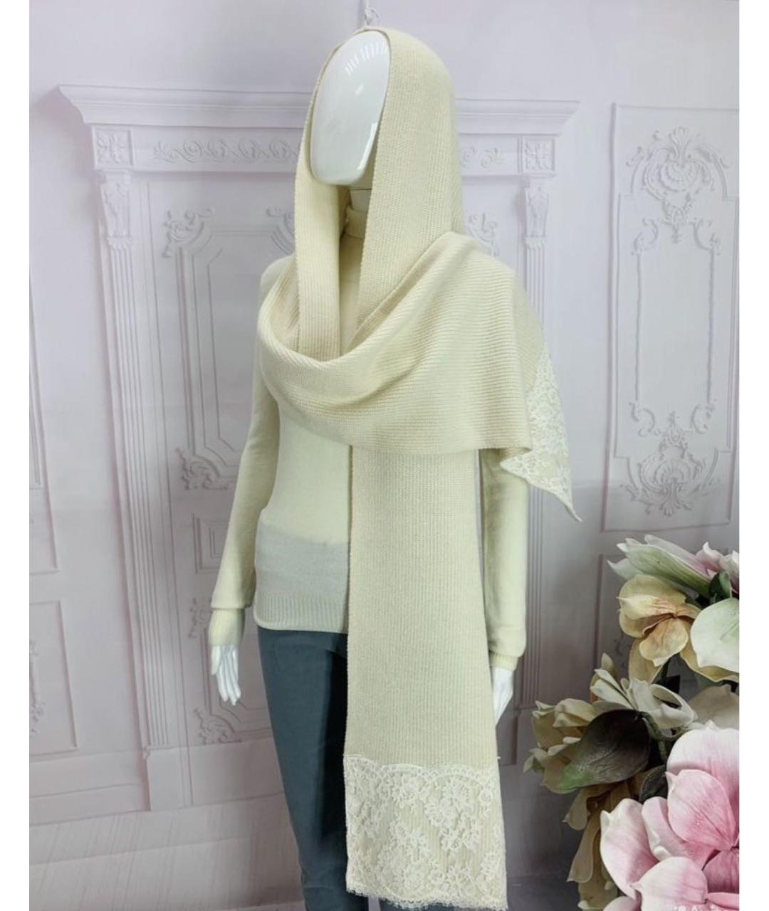 ERMANNO SCERVINO Белый шерстяной шарф, фото 5