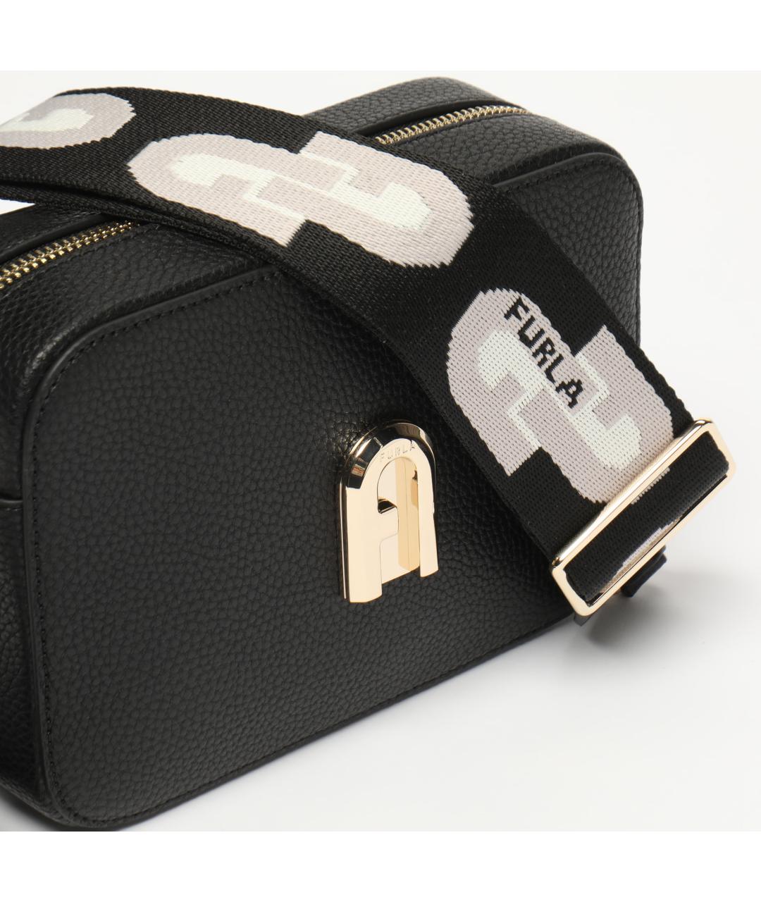 FURLA Черная кожаная сумка через плечо, фото 3