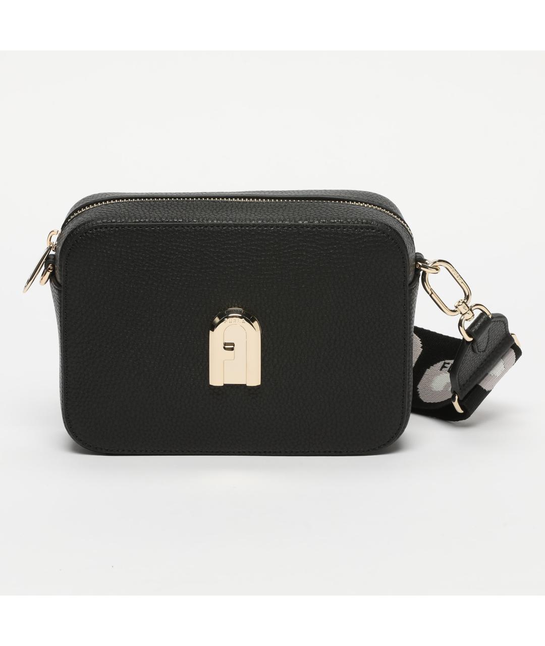 FURLA Черная кожаная сумка через плечо, фото 5