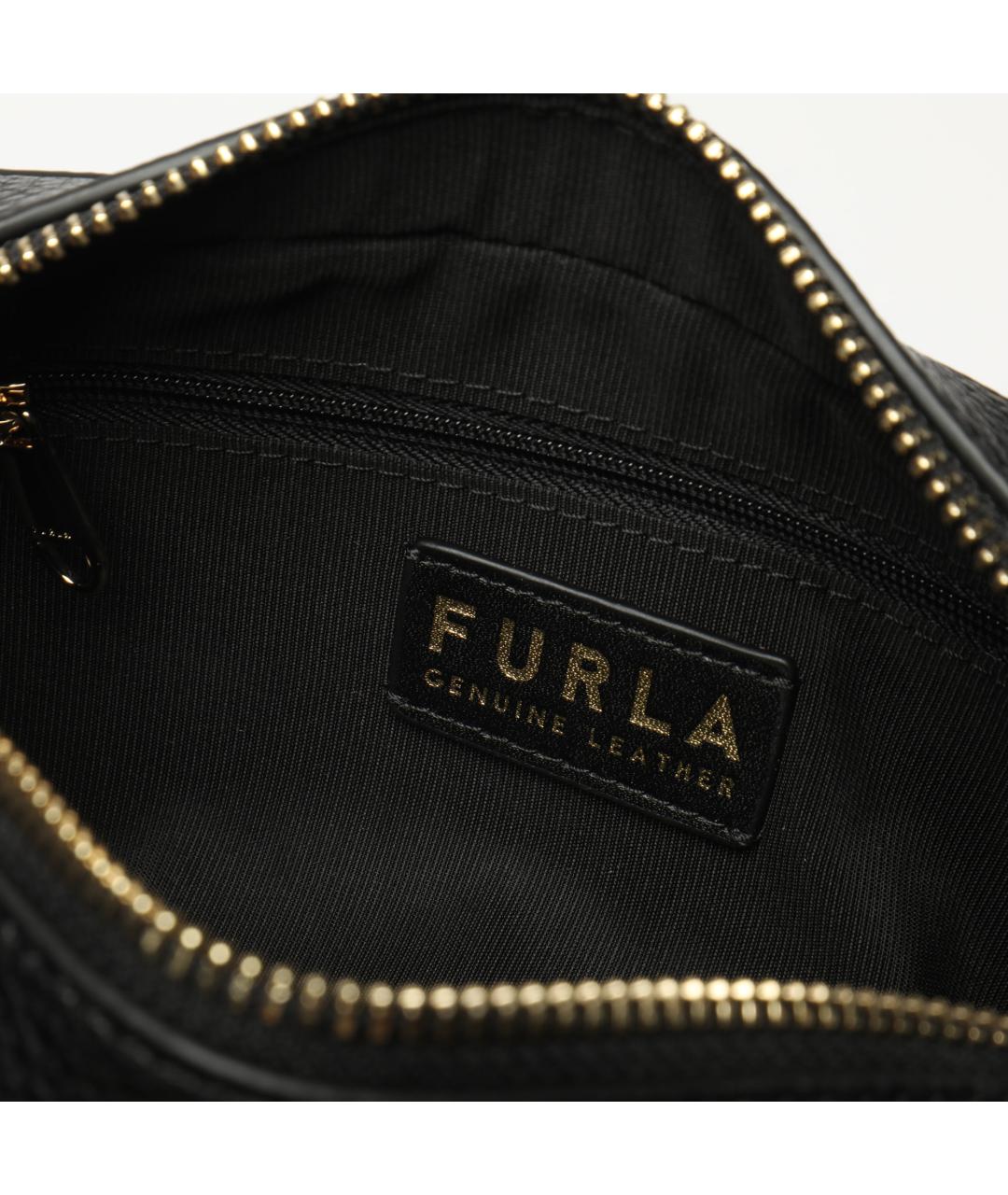 FURLA Черная кожаная сумка через плечо, фото 4