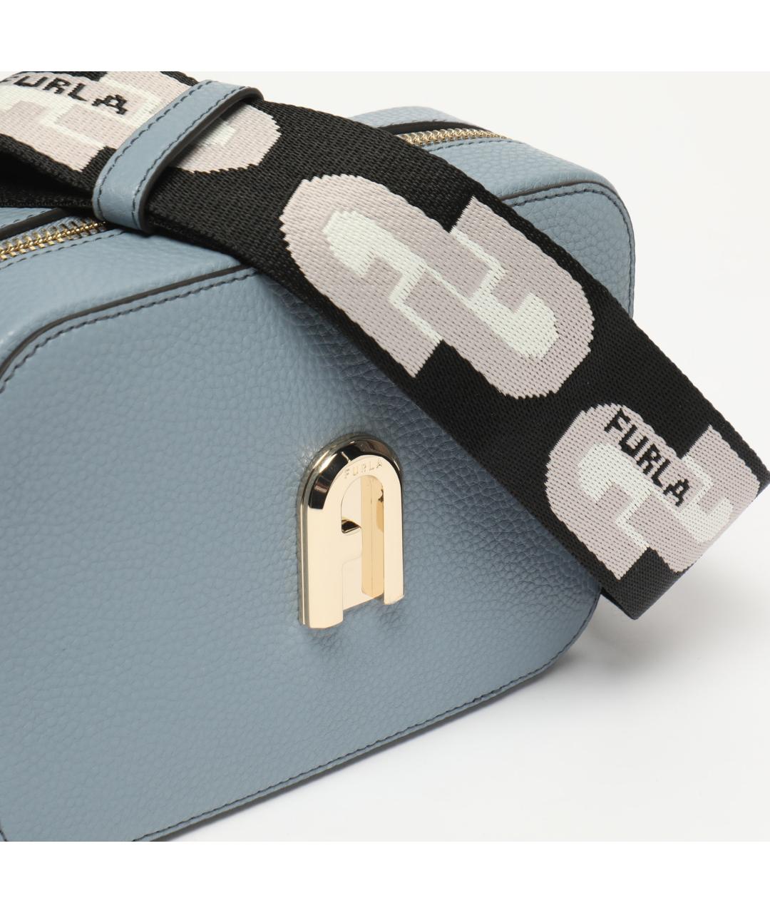 FURLA Голубая кожаная сумка через плечо, фото 3