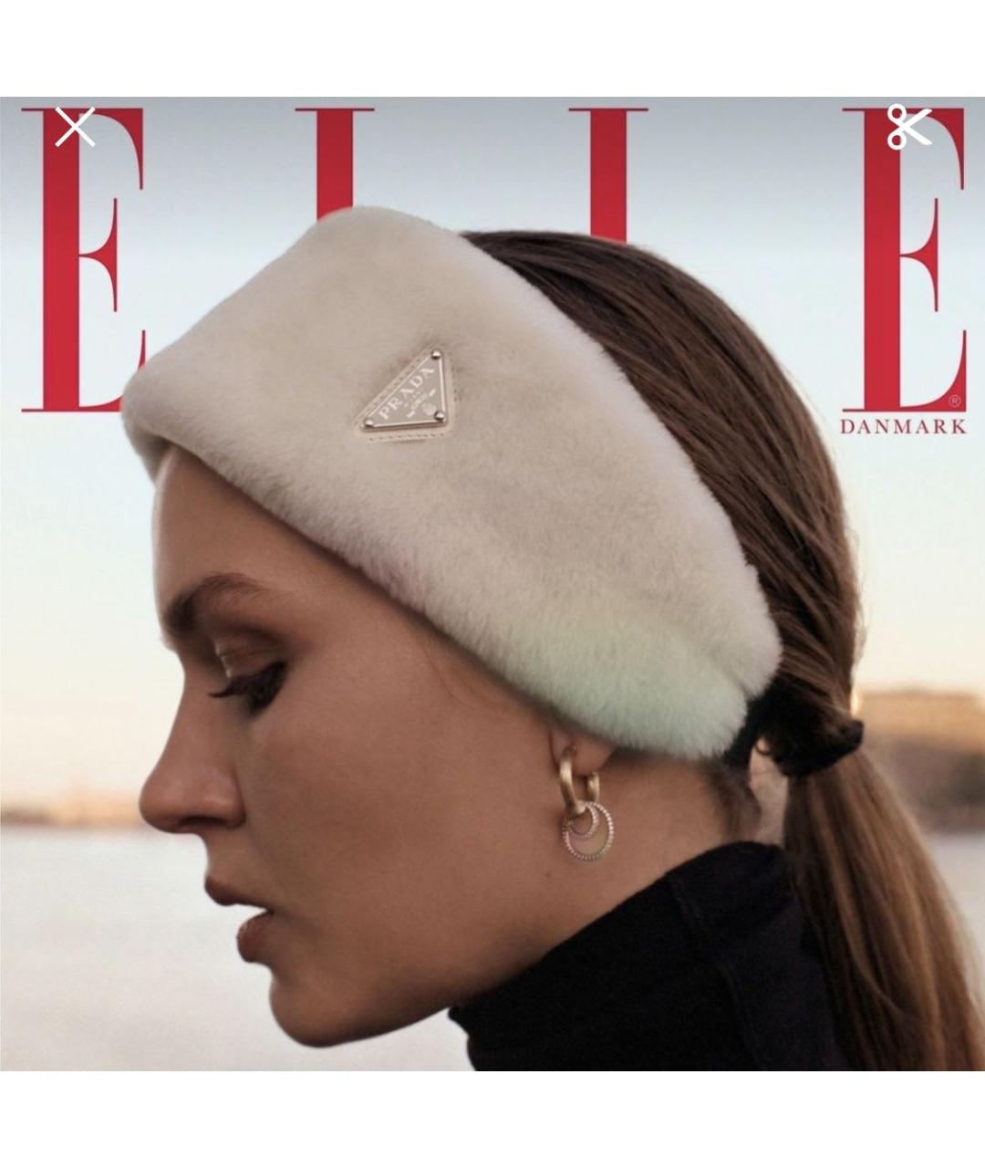 PRADA Бежевая шерстяная повязка на голову, фото 2