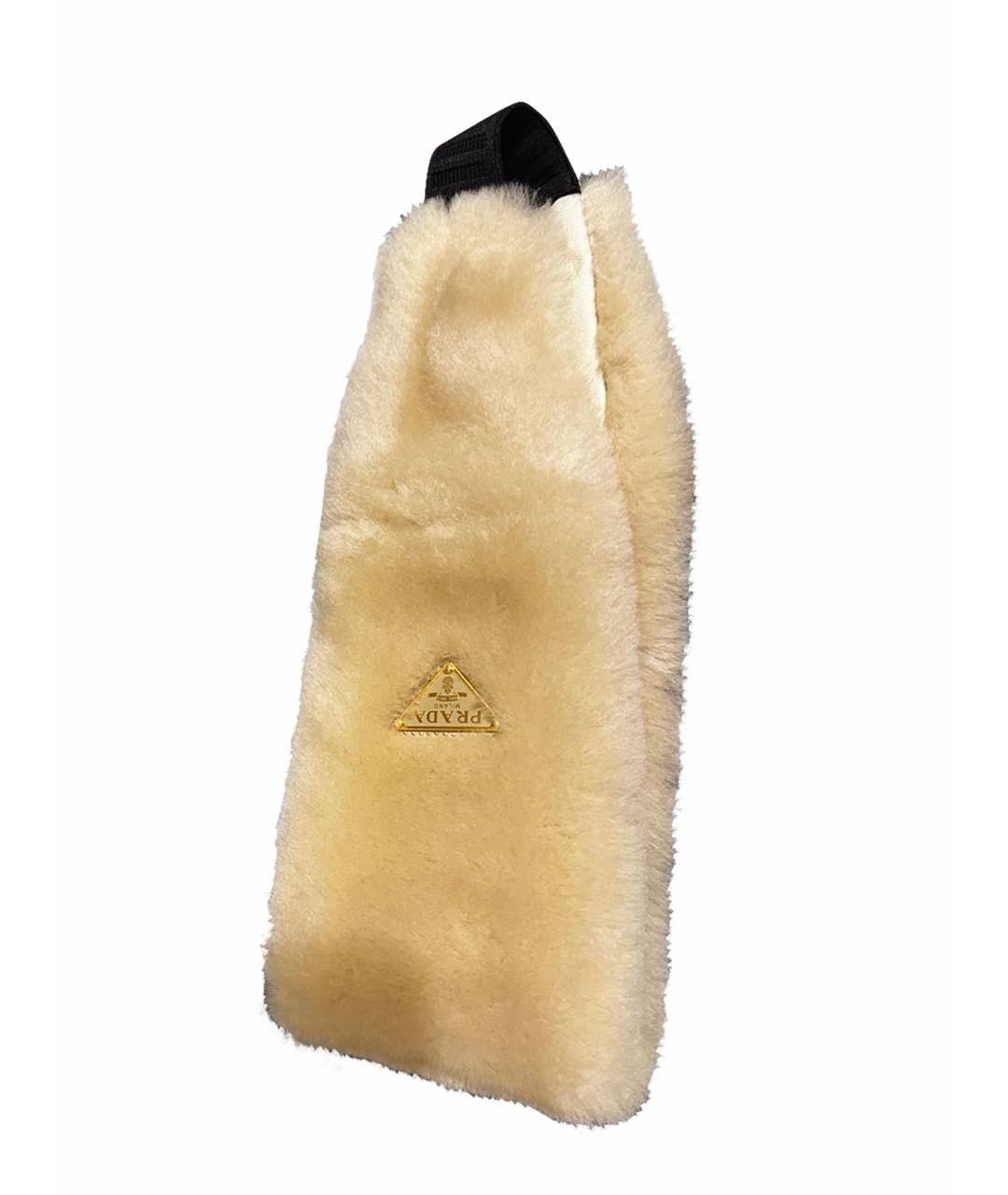 PRADA Бежевая шерстяная повязка на голову, фото 1