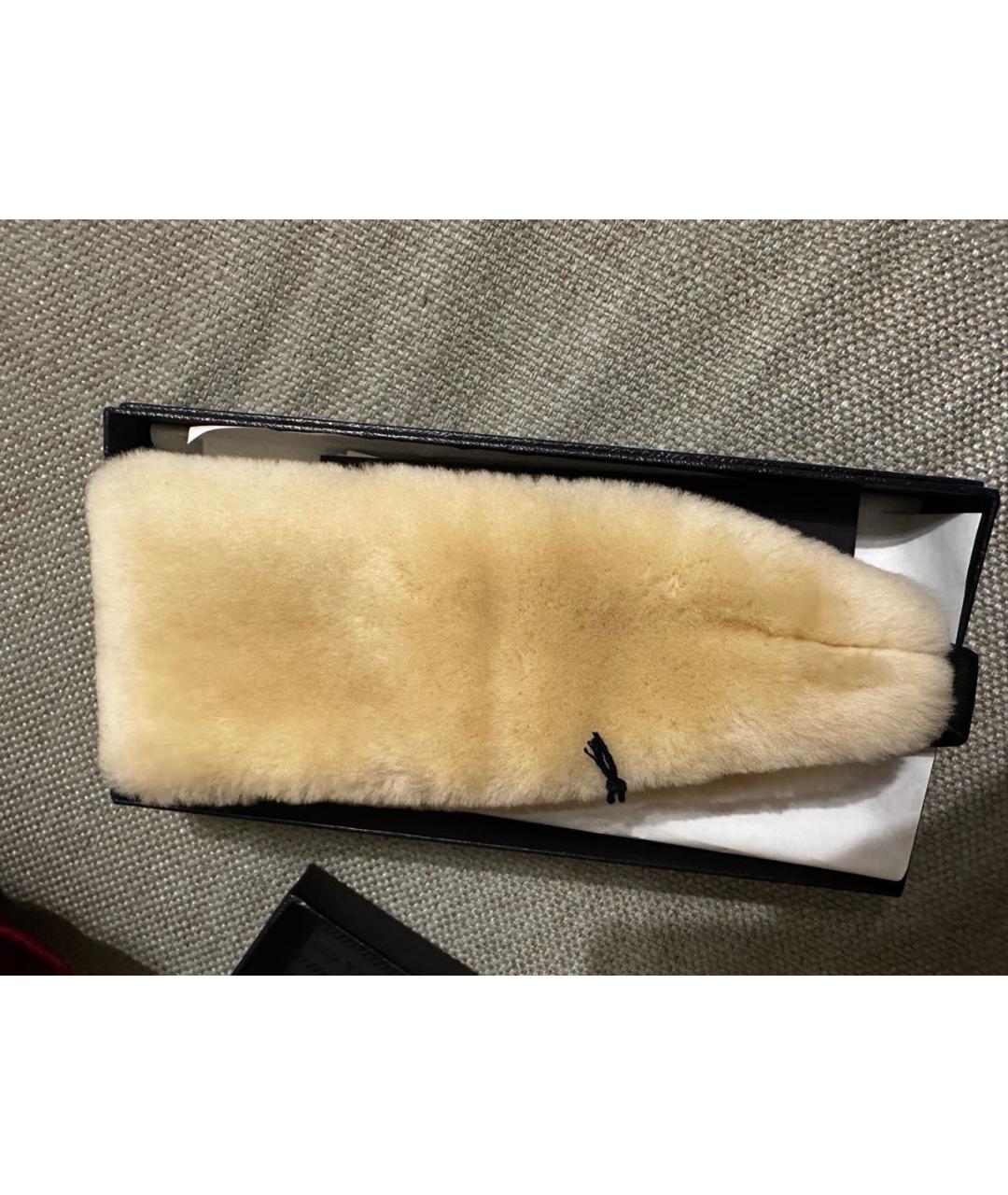 PRADA Бежевая шерстяная повязка на голову, фото 4