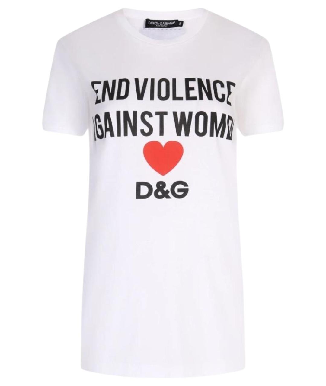 DOLCE&GABBANA Белая хлопковая футболка, фото 1