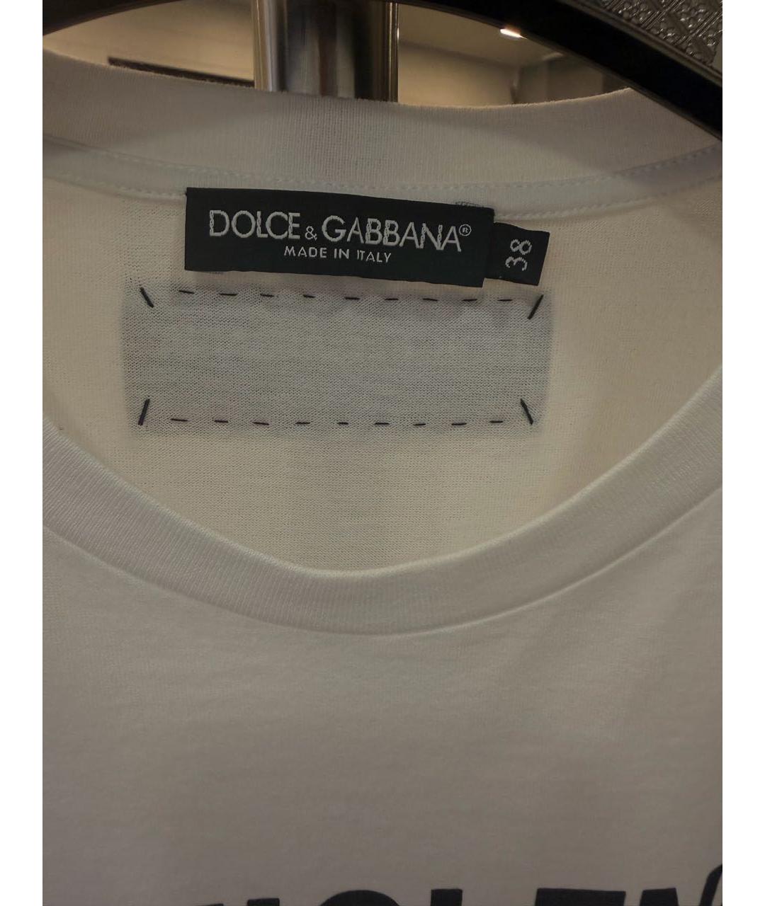 DOLCE&GABBANA Белая хлопковая футболка, фото 3