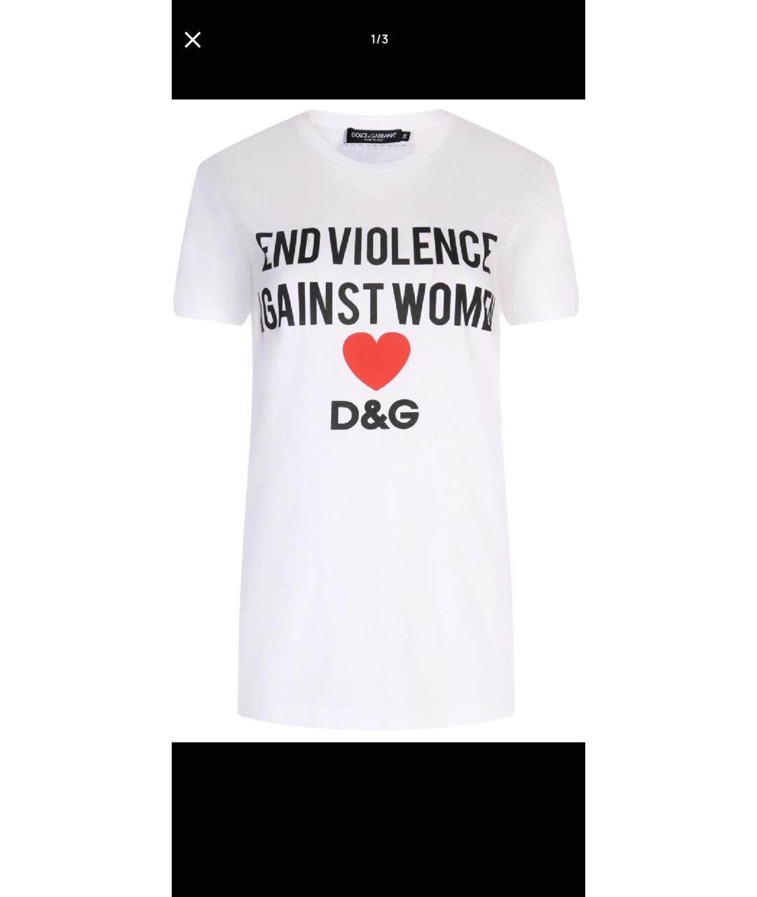 DOLCE&GABBANA Белая хлопковая футболка, фото 6