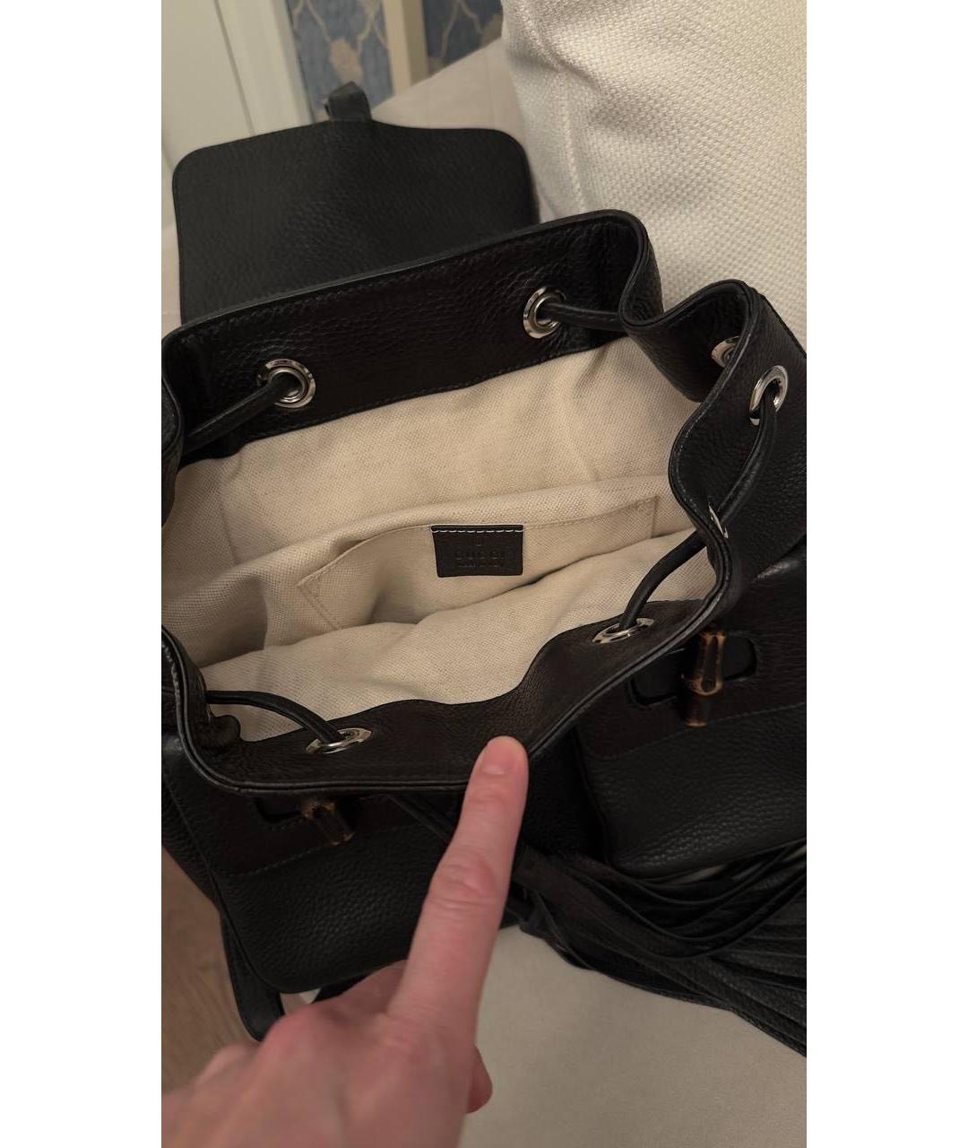 GUCCI Черный кожаный рюкзак, фото 7