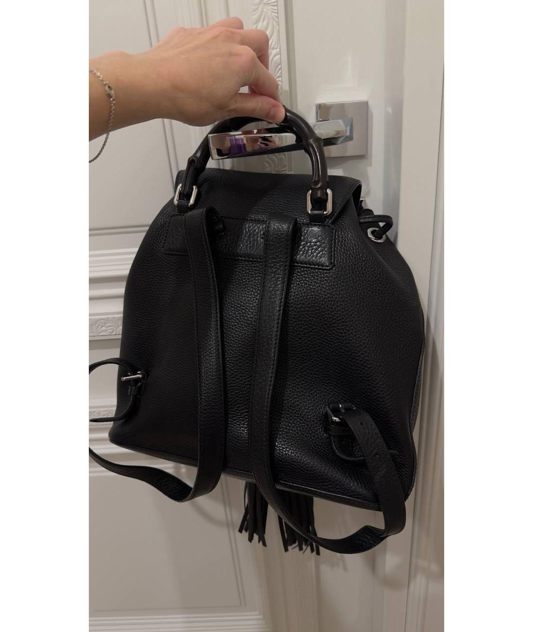 GUCCI Черный кожаный рюкзак, фото 3