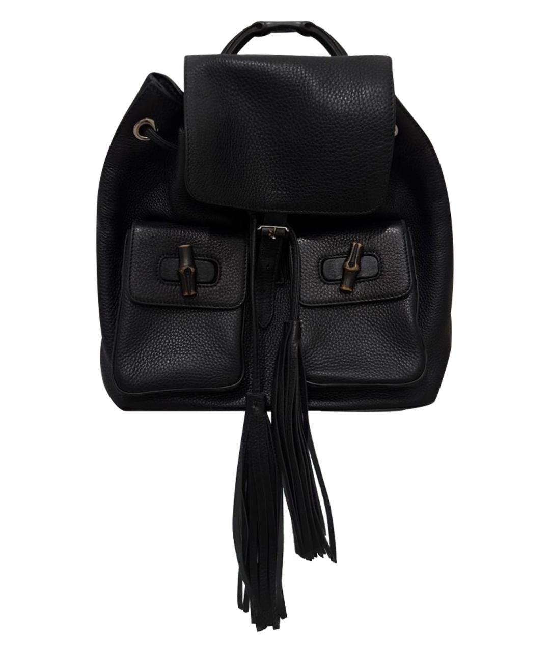 GUCCI Черный кожаный рюкзак, фото 1