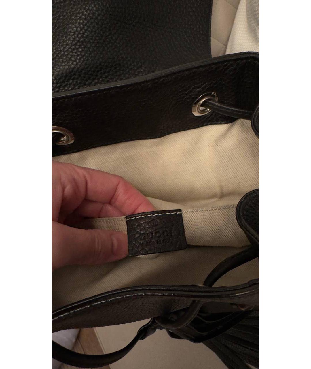 GUCCI Черный кожаный рюкзак, фото 6