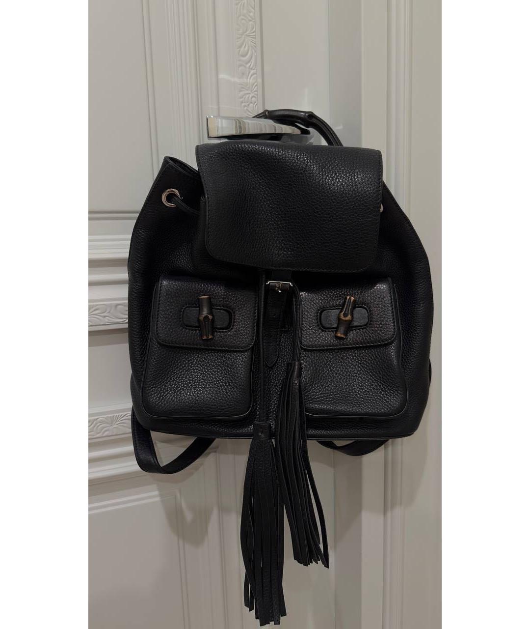 GUCCI Черный кожаный рюкзак, фото 8