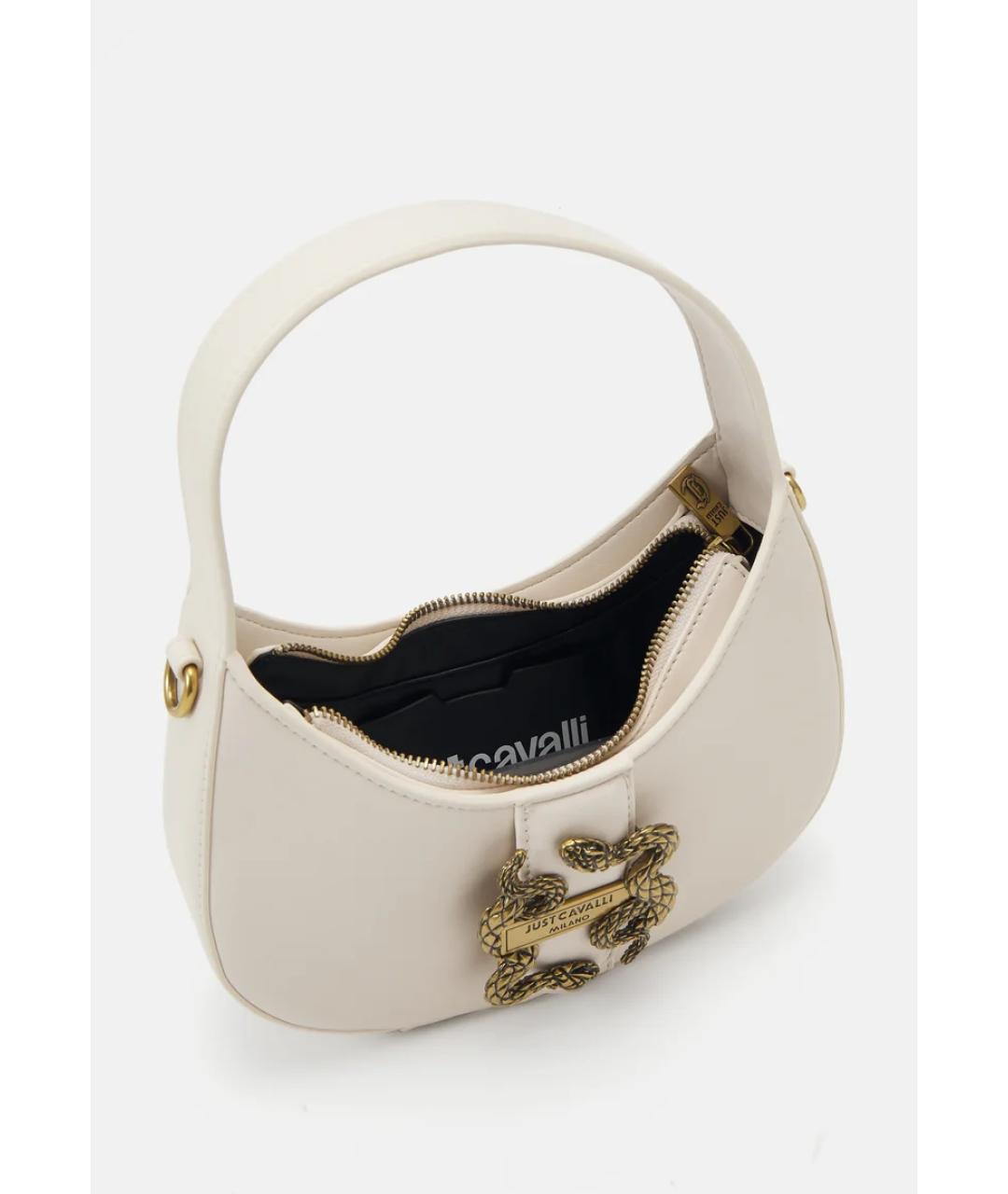 JUST CAVALLI Бежевая сумка с короткими ручками из искусственной кожи, фото 2