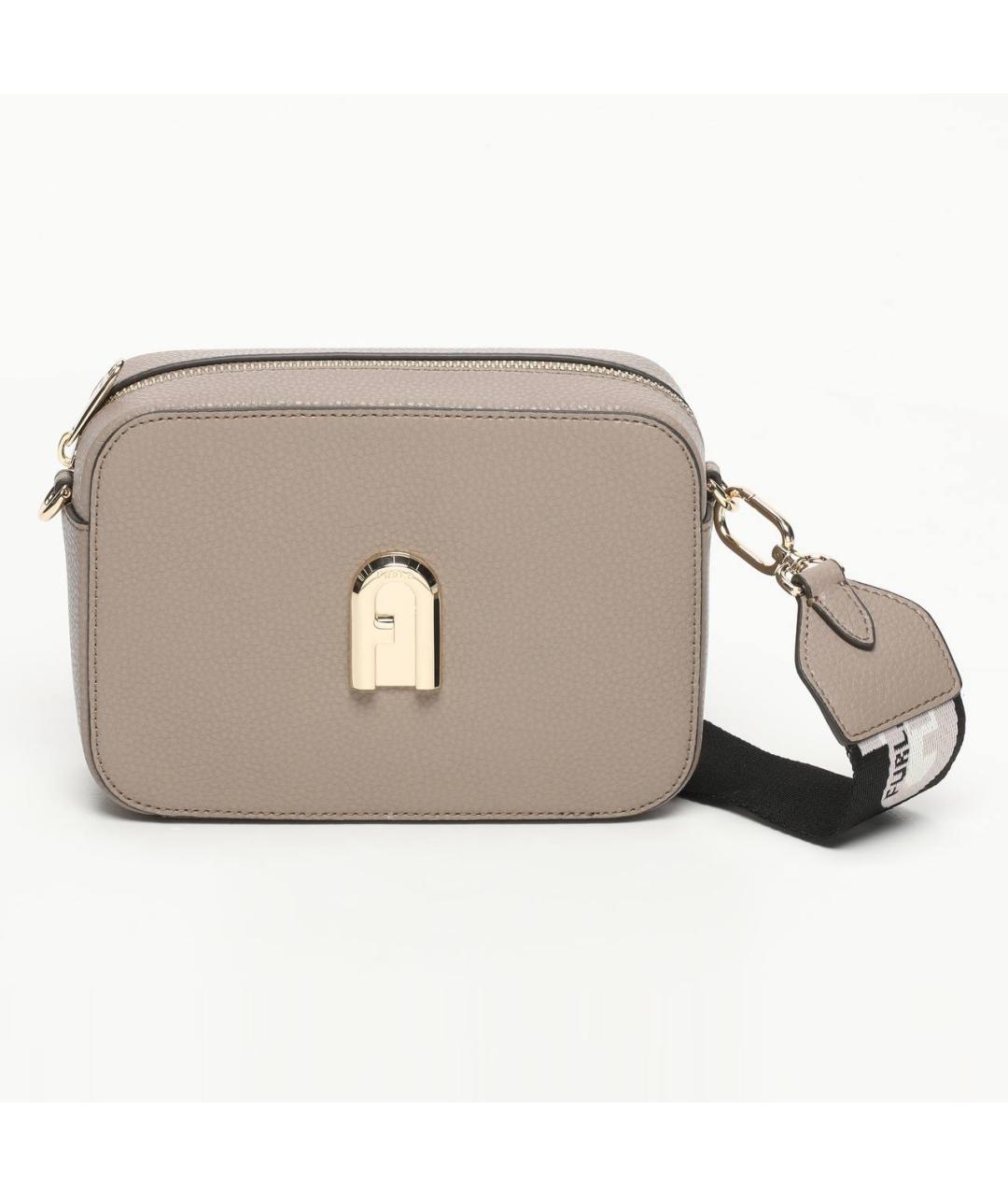 FURLA Серая кожаная сумка через плечо, фото 7