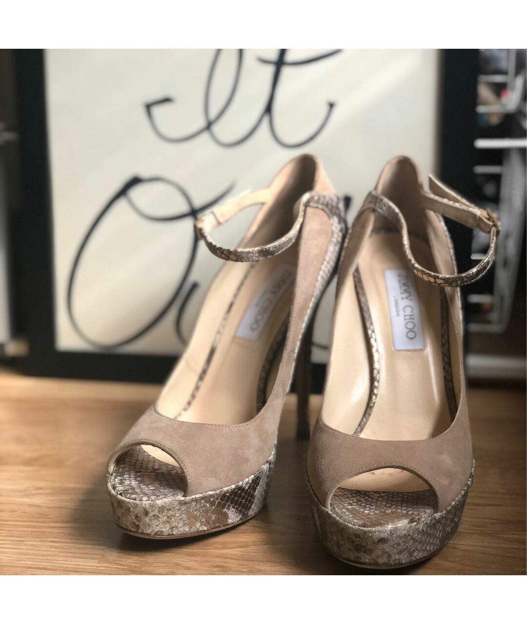 JIMMY CHOO Бежевые кожаные туфли, фото 7