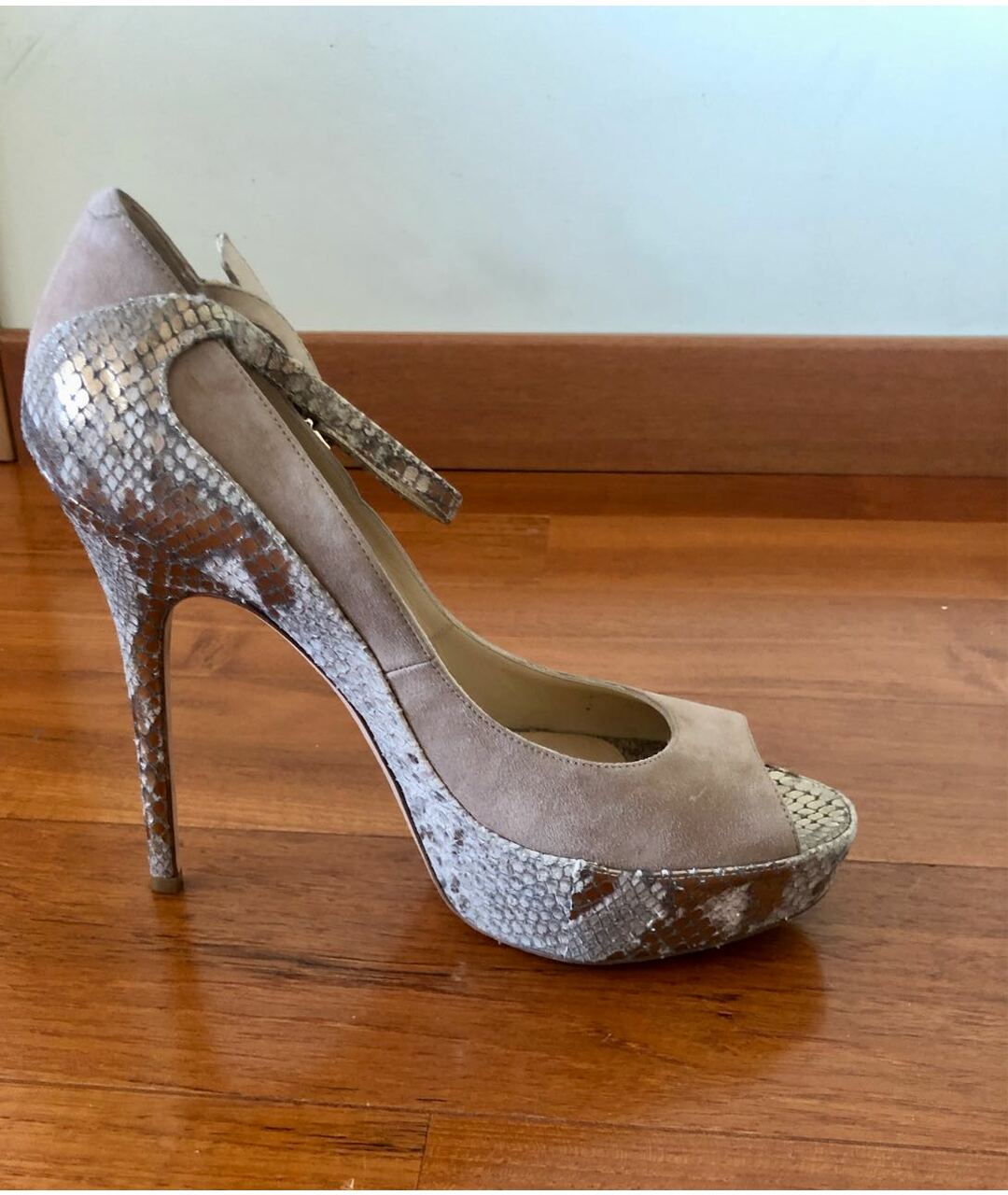 JIMMY CHOO Бежевые кожаные туфли, фото 6