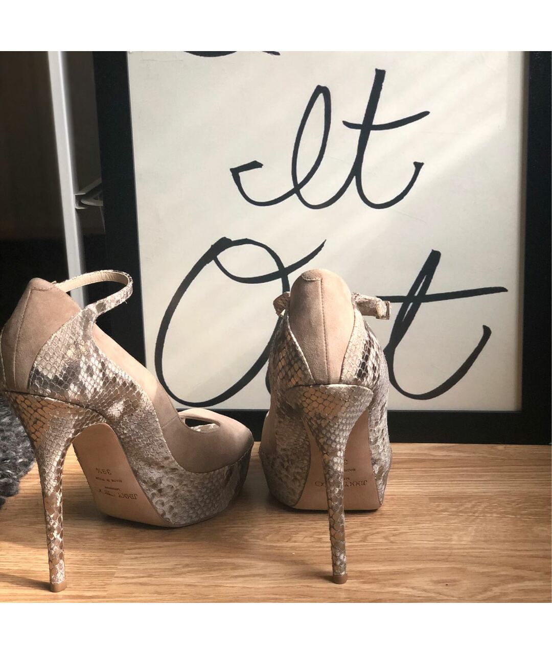 JIMMY CHOO Бежевые кожаные туфли, фото 4