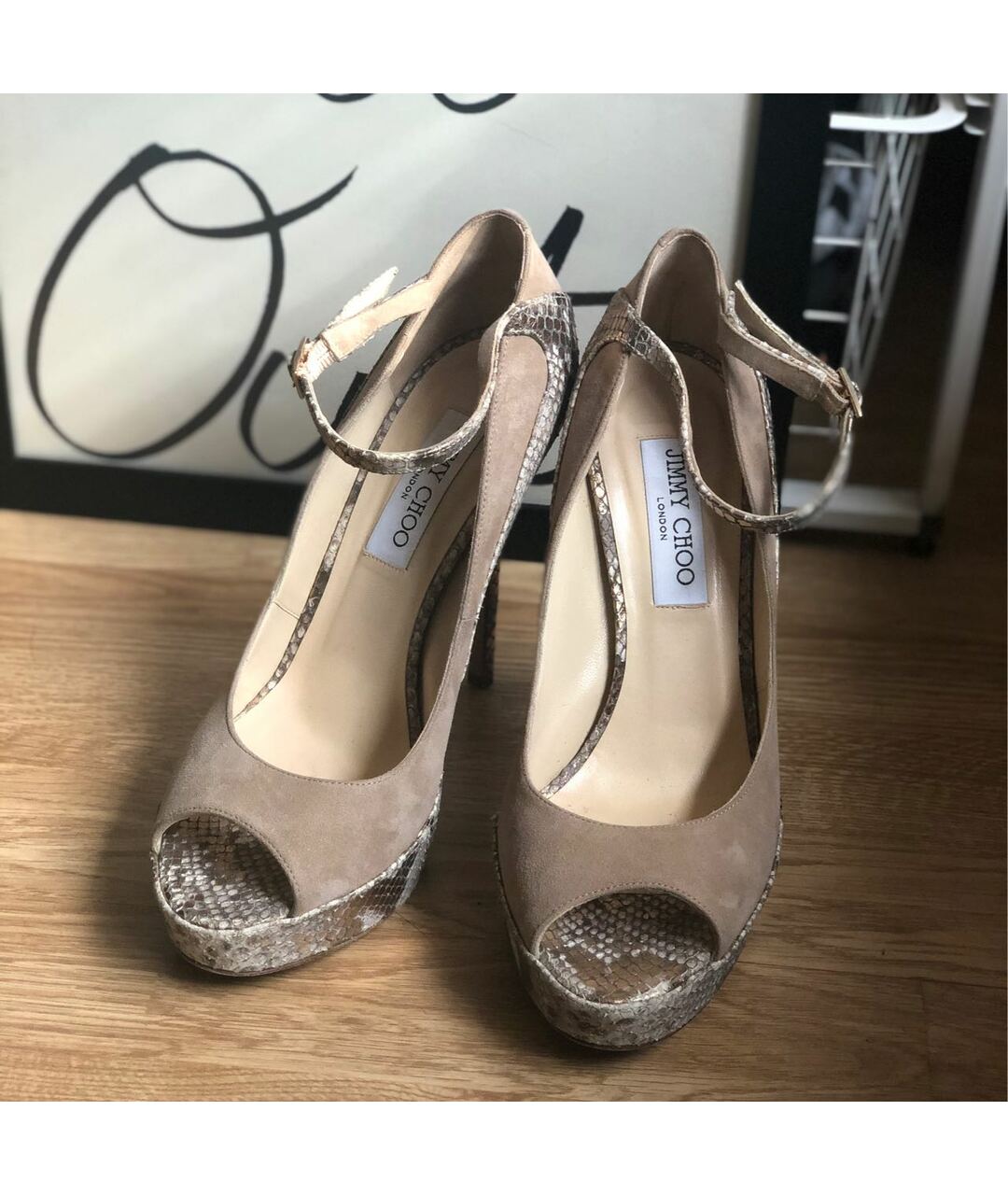 JIMMY CHOO Бежевые кожаные туфли, фото 2