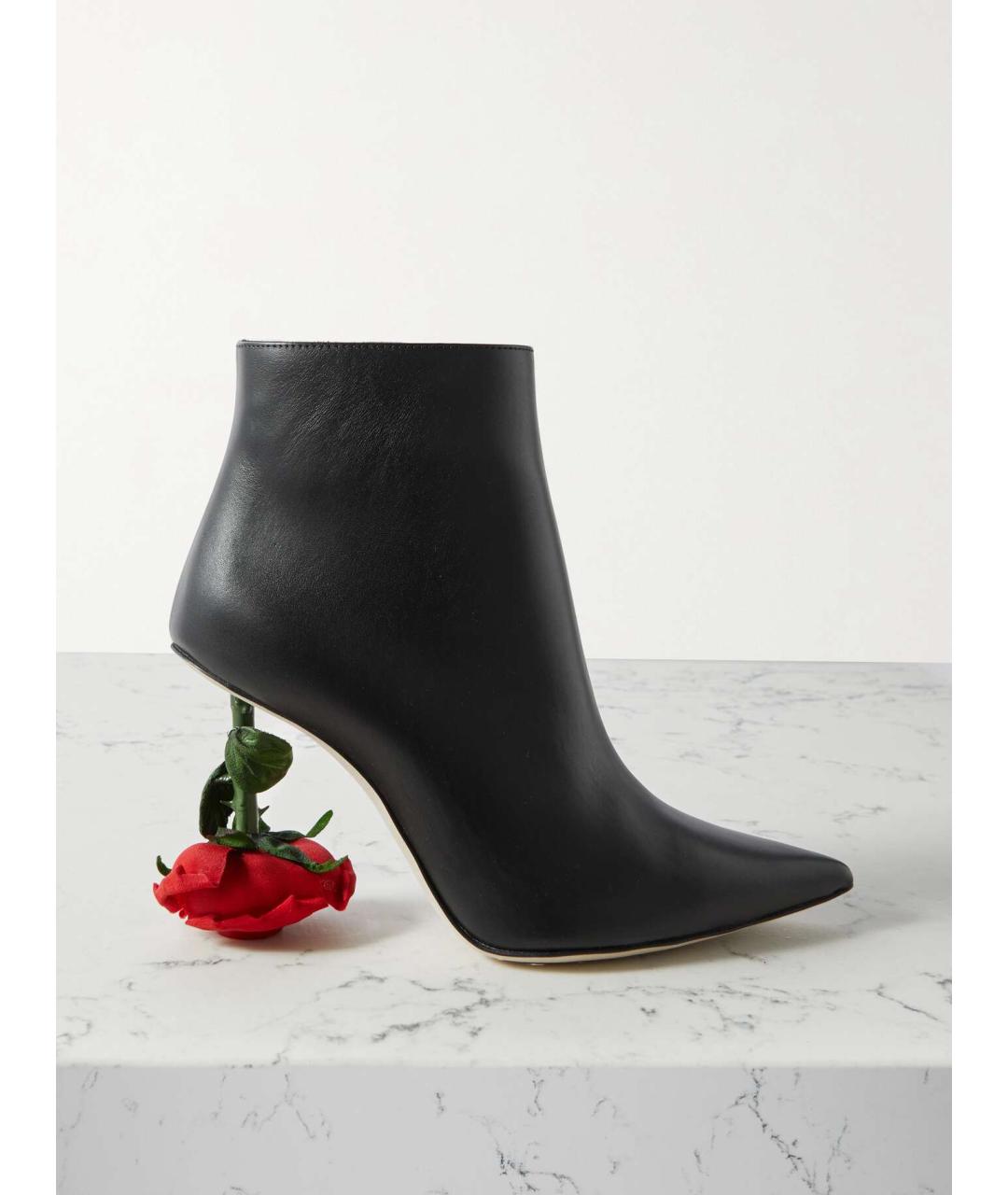 LOEWE Черные кожаные ботильоны, фото 5