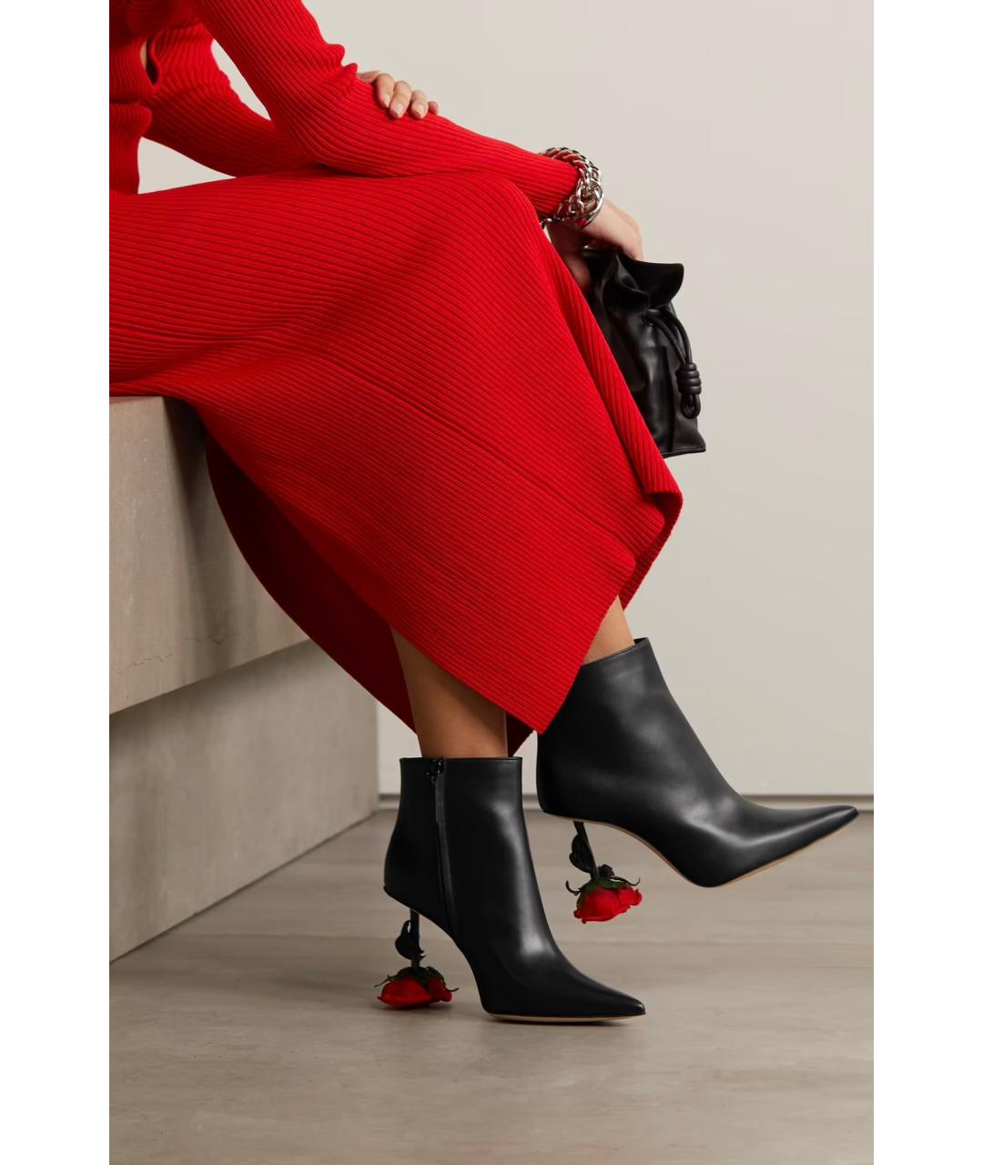 LOEWE Черные кожаные ботильоны, фото 2