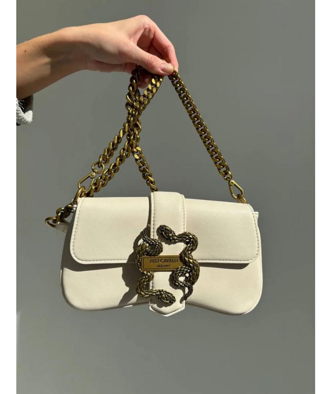JUST CAVALLI Бежевая сумка через плечо из искусственной кожи, фото 6