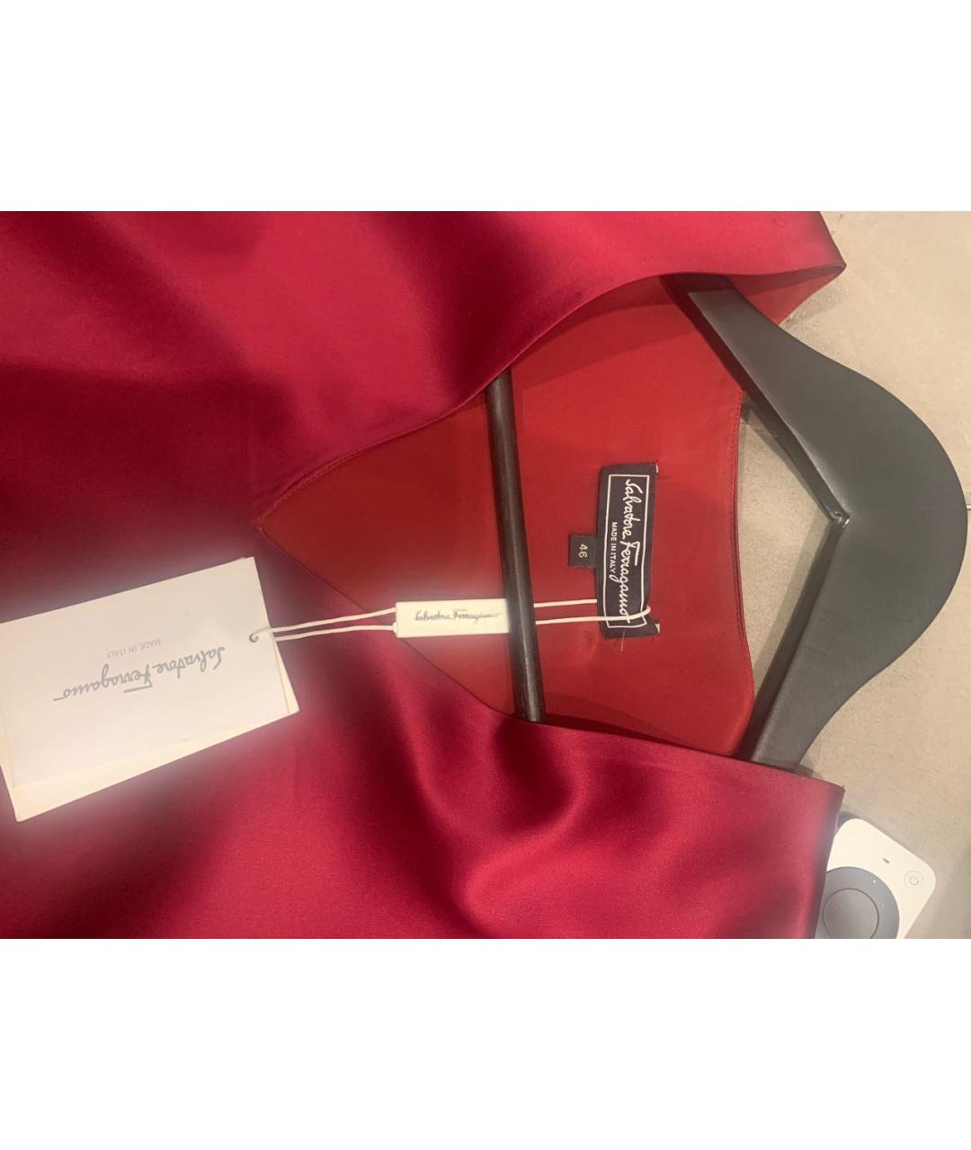 FERRAGAMO Бордовое ацетатное платье, фото 3