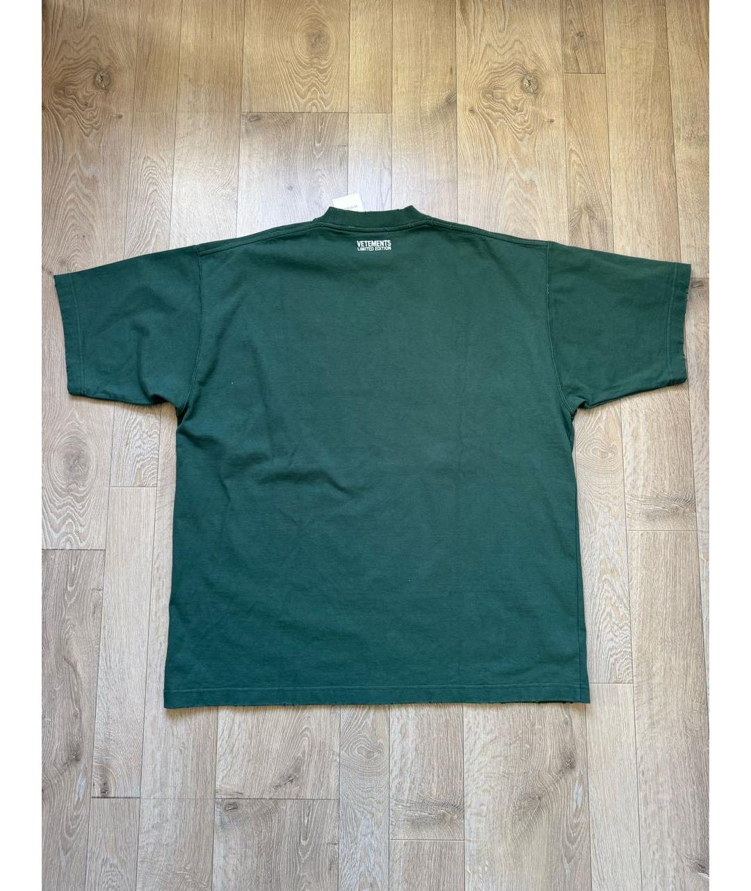 VETEMENTS Зеленая хлопковая футболка, фото 3