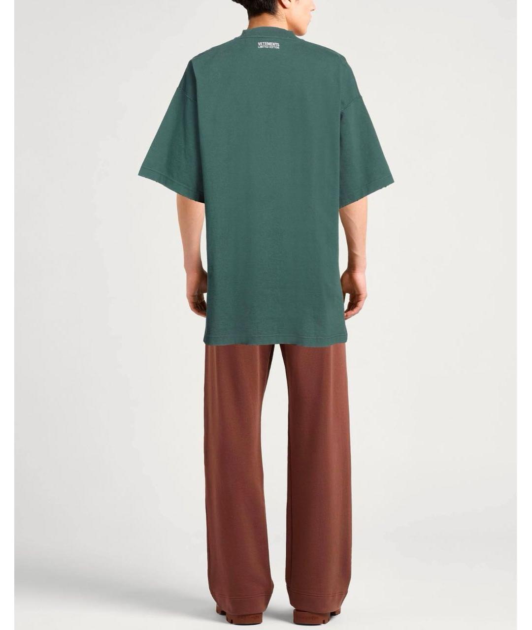 VETEMENTS Зеленая хлопковая футболка, фото 6