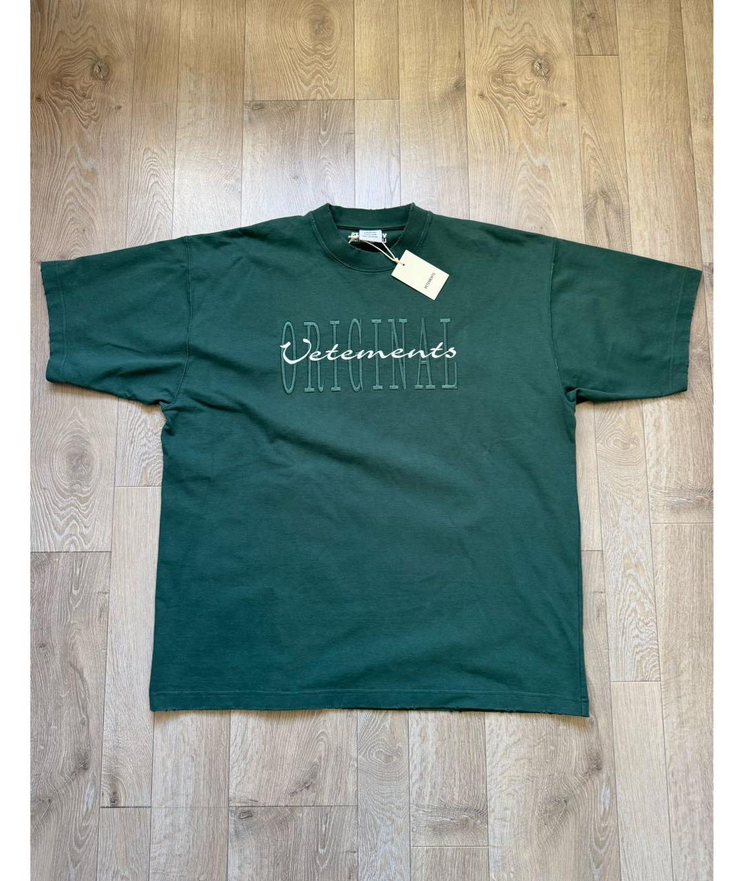 VETEMENTS Зеленая хлопковая футболка, фото 2