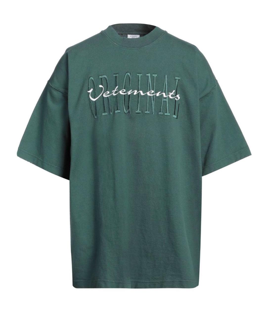 VETEMENTS Зеленая хлопковая футболка, фото 1