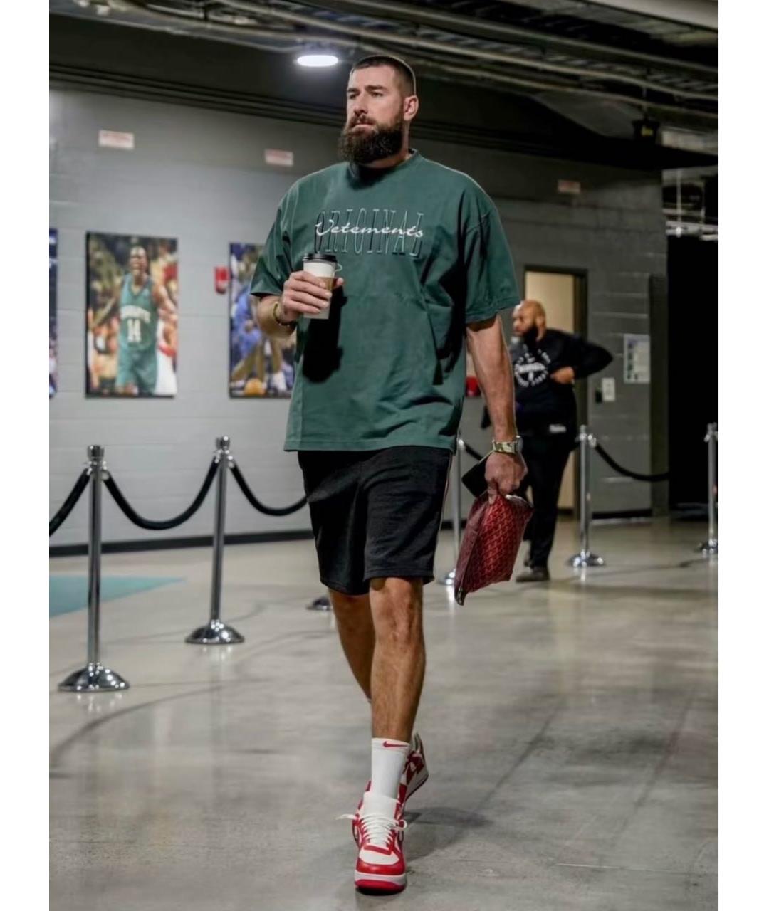 VETEMENTS Зеленая хлопковая футболка, фото 8