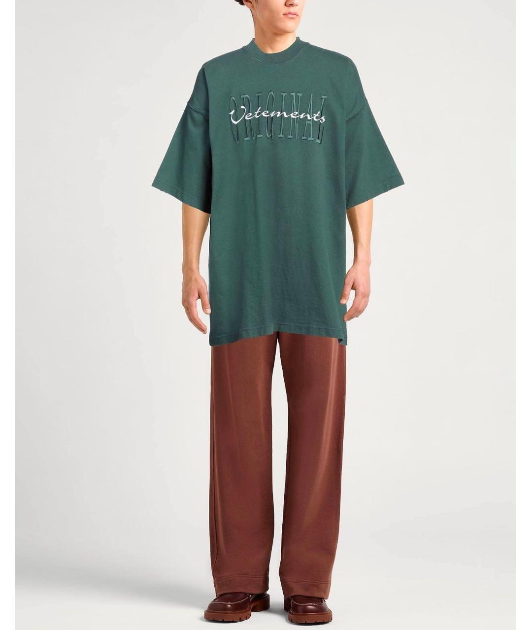 VETEMENTS Зеленая хлопковая футболка, фото 5