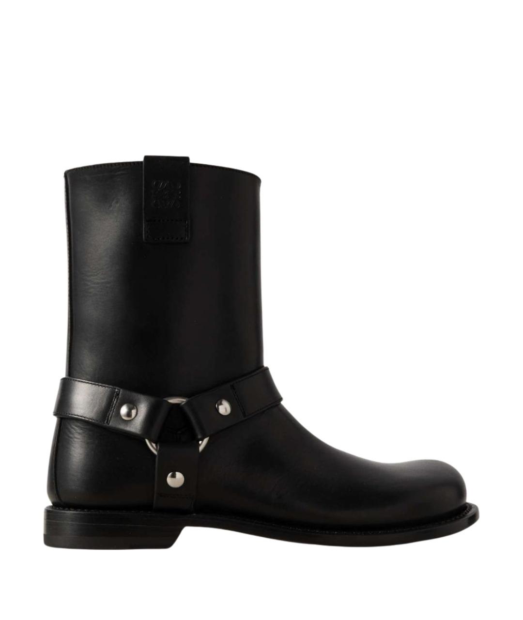 LOEWE Черные кожаные полусапоги, фото 1