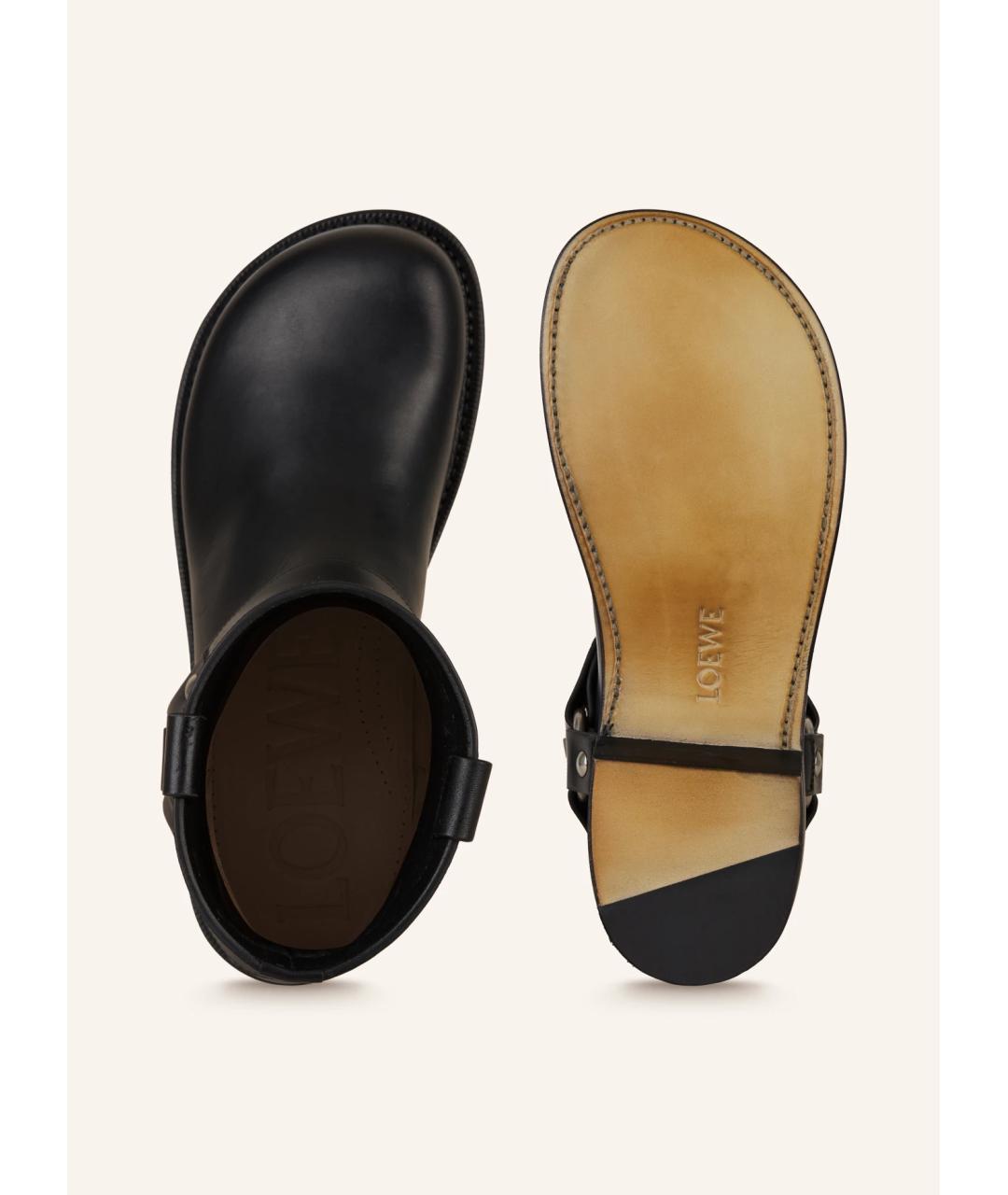 LOEWE Черные кожаные полусапоги, фото 9
