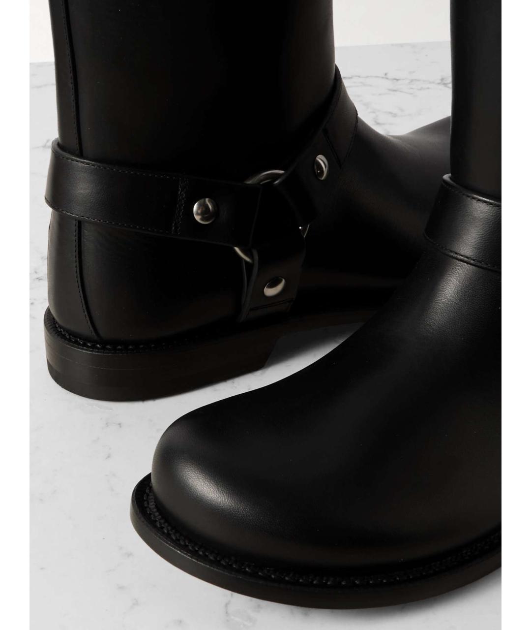 LOEWE Черные кожаные полусапоги, фото 4