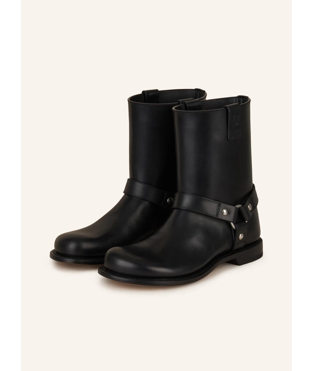 LOEWE Черные кожаные полусапоги, фото 7