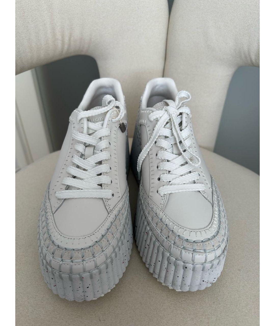 CHLOE Белые кожаные кеды, фото 2