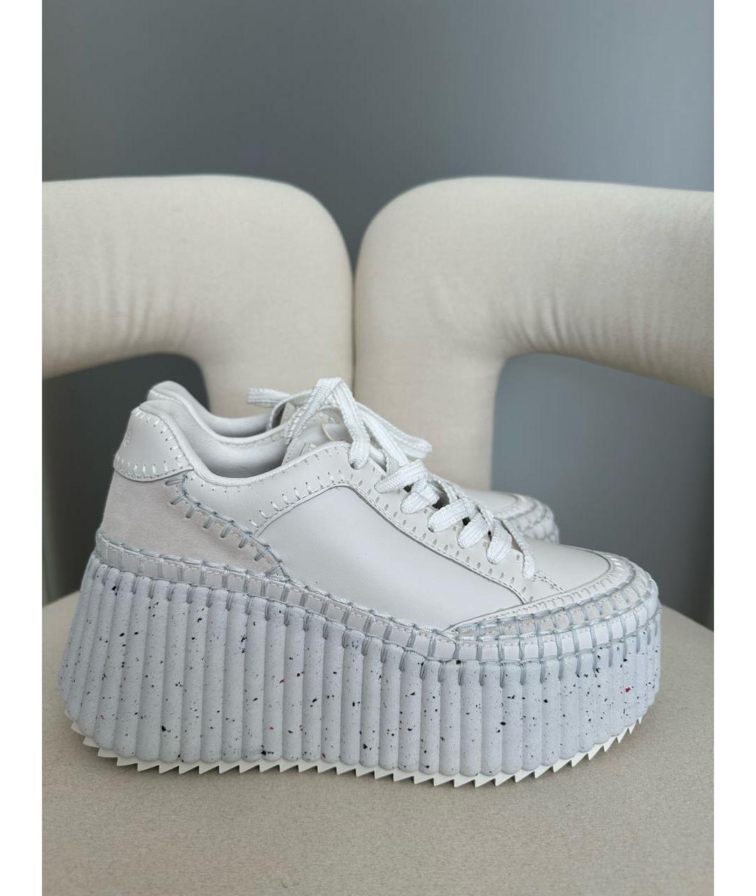 CHLOE Белые кожаные кеды, фото 5